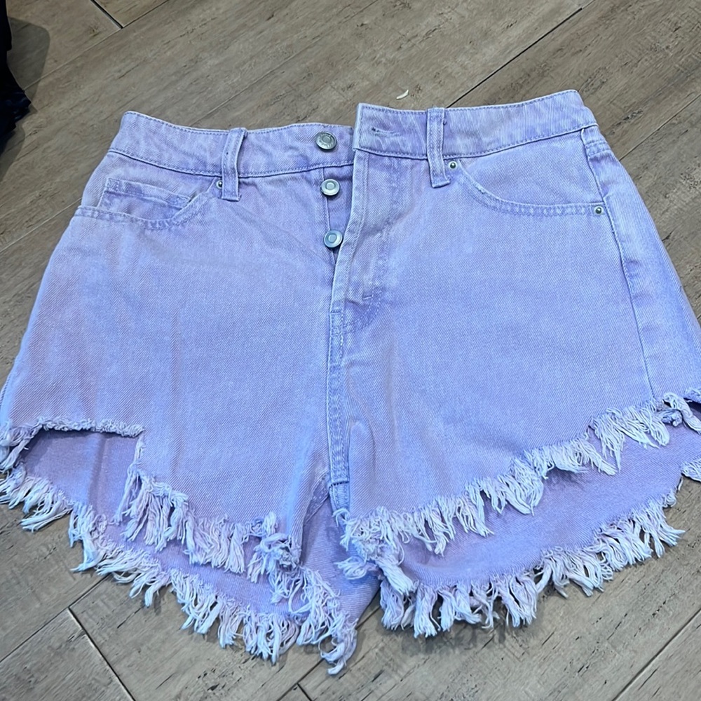 Wild Fable Womens Denim Shorts 6 Lavender Highest Rise Button Fly Cutoffs